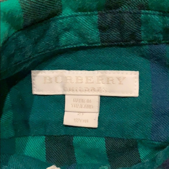 Burberry Green Plaid shirt, size 2Y - Picture 3 of 7